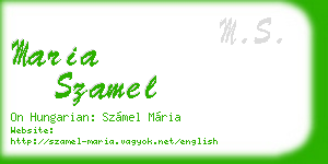 maria szamel business card